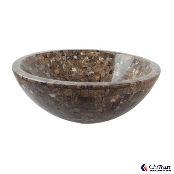 Dark Emperador Mosaic basin CT607